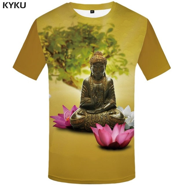 3d Tshirt Buddha T shirt Men Meditation Tshirt Printed Galaxy Space Anime Clothes Psychedelic Tshirts Casual Art T-shirts 3d